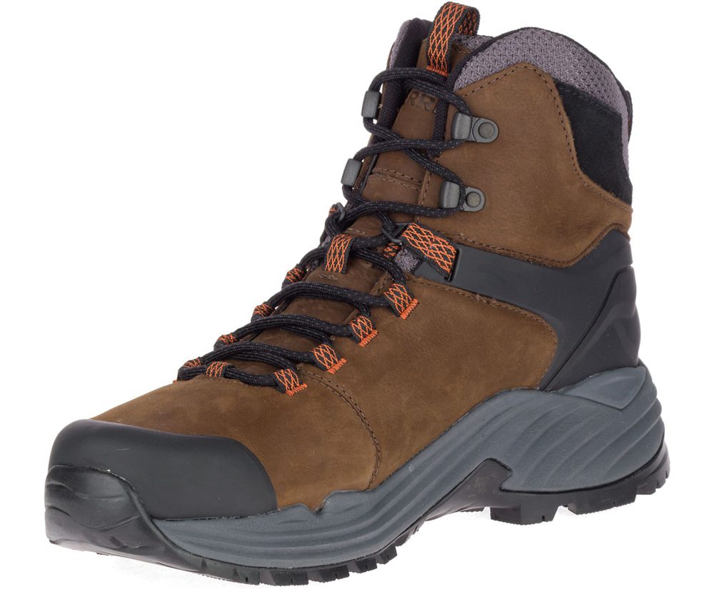 Merrell Boots Brown - Phaserbound 2 Tall Waterproof - Mens 56HWOJXEC